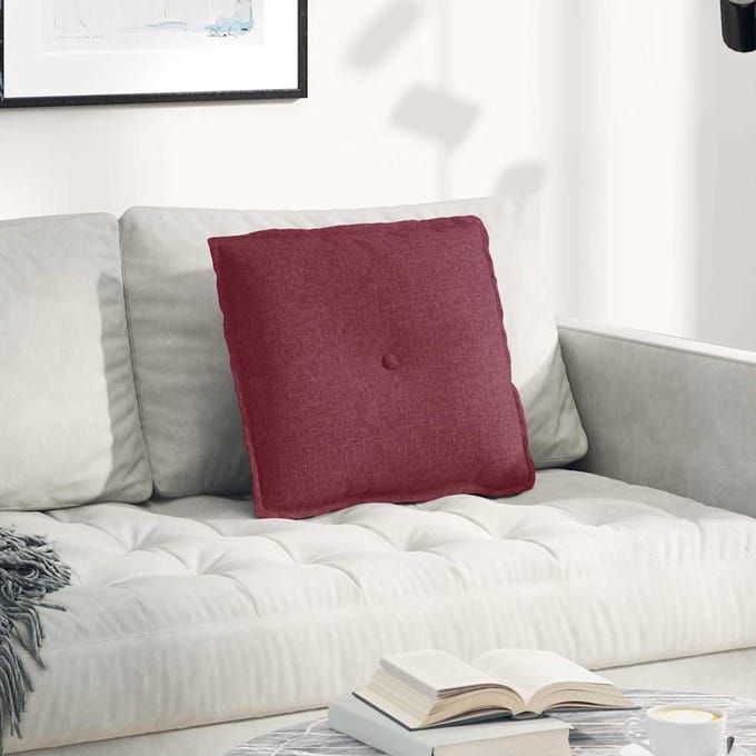 vidaXL - Rugkussen - Wijnrood - 200 - x - 19 - x - 50 - cm - Stof