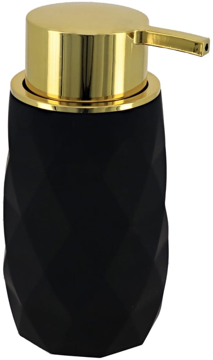 Tendance Zeeppompje/dispenser Diamond - zwart - kunststof - 6 x 15 cm