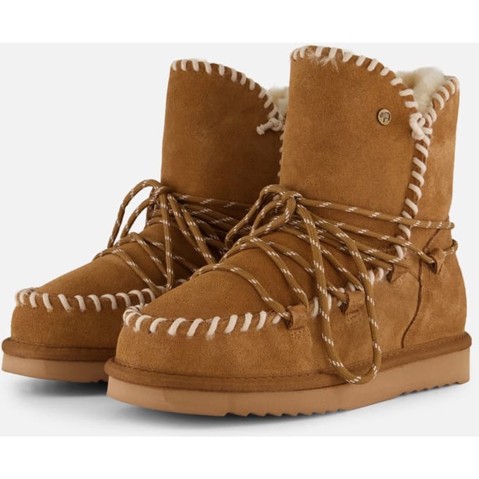 Warmbat Waturra Suede lace boot Dames Laarzen - Cognac