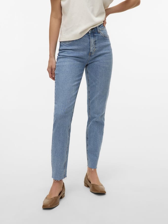 Vmbrenda Hr Straight A Cut Gu384 Ga 10247009 Light Blue Denim - Maat W32 X L34