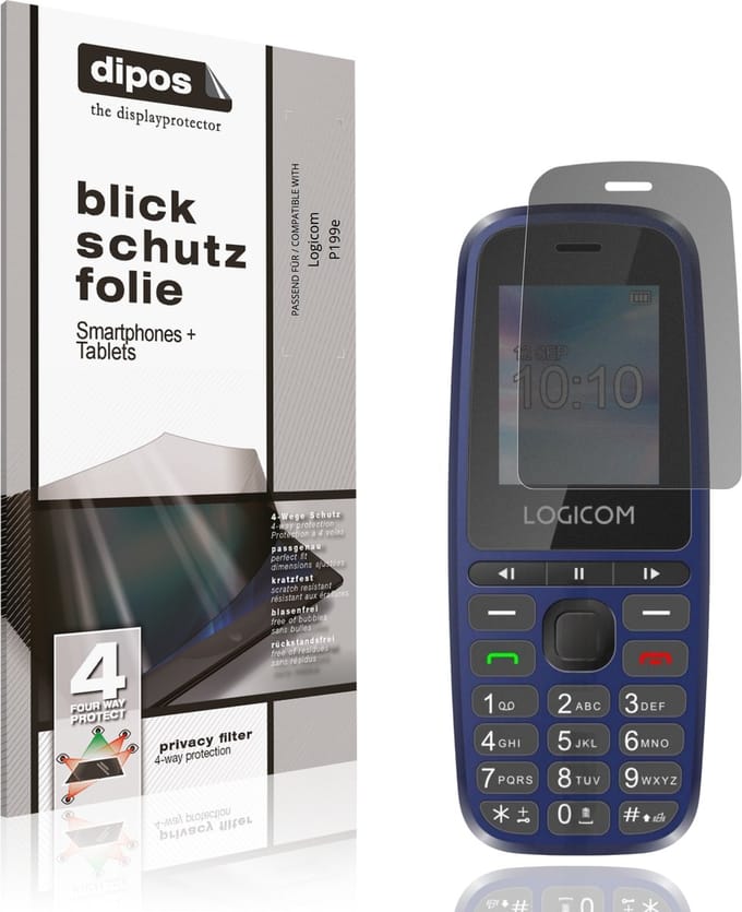 dipos – Matte Privacy Screenprotector geschikt voor Logicom P199e | Anti-Spy Beschermfolie