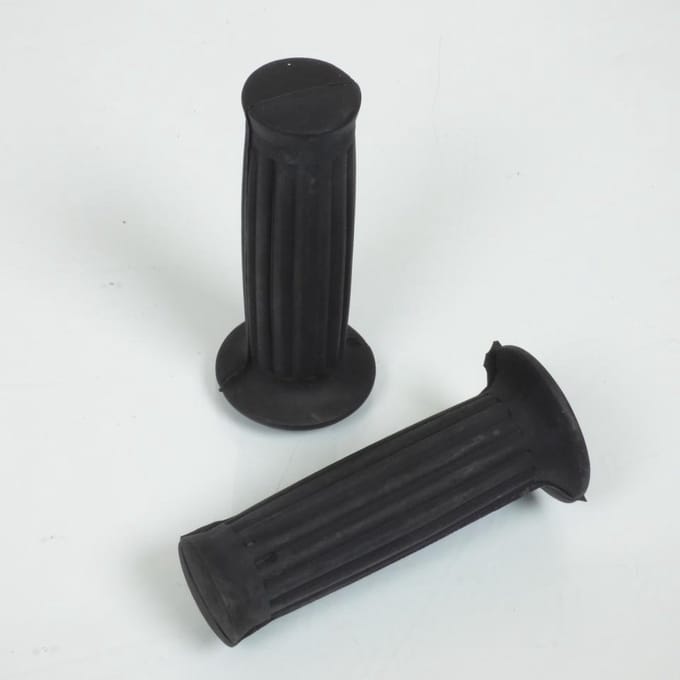 Paire de poignées noire Ø22/24mm 105mm pour mobylette cyclo cyclomoteur