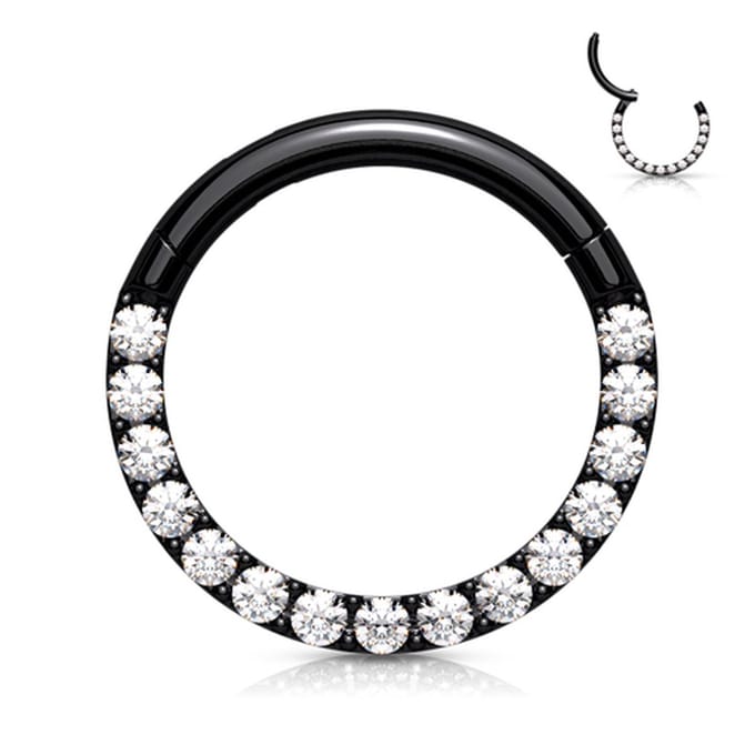 Piercing high quality CNC front 1.2x8 - zwart - LMPiercings
