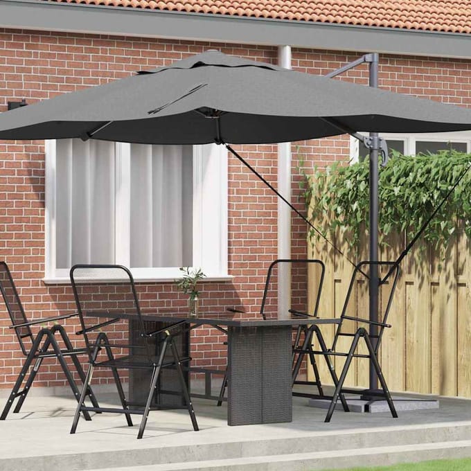 vidaXL - Parasol - 351 - x - 250 - x - 260 - cm - Polyester - en - Aluminium - Antraciet