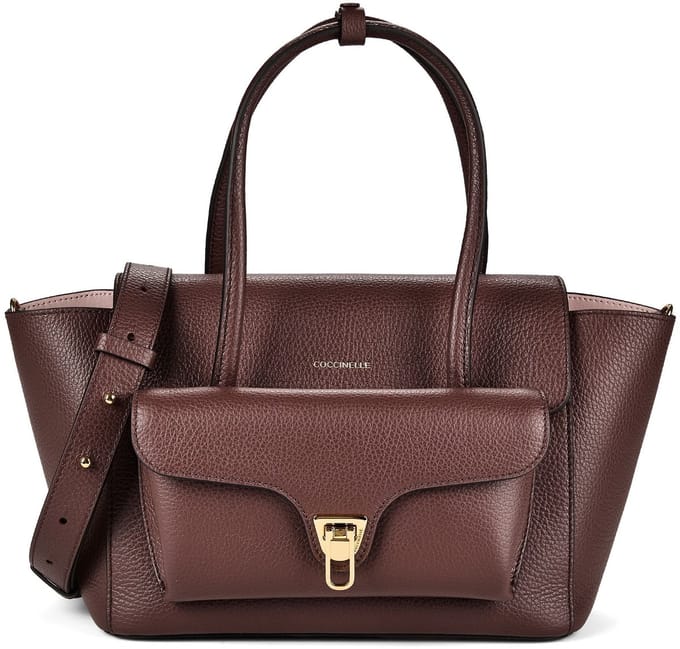 Coccinelle Double Beat Schoudertas Leder 31 cm - Dames - berry