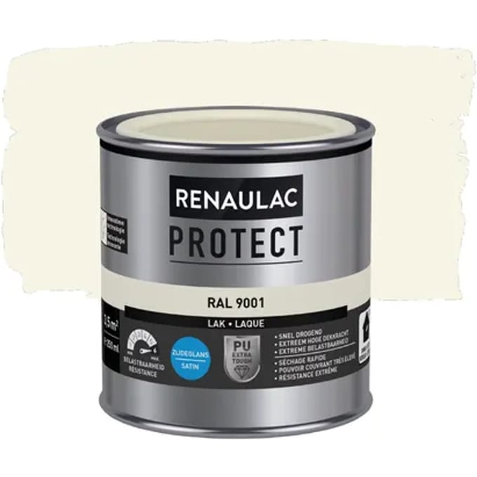Renaulac Lak Protect Ral9001 Zijdeglans 250ml