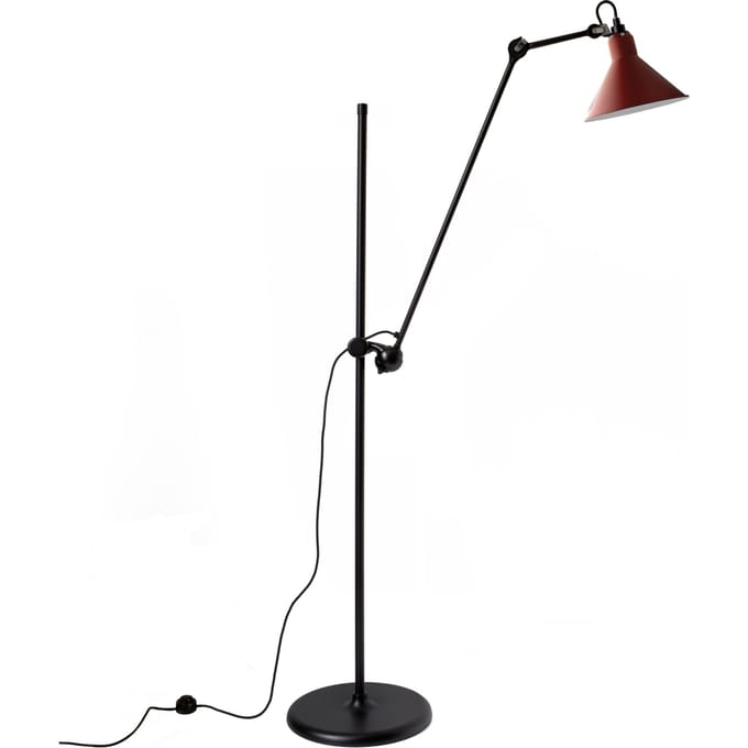 DCWéditions - LAMPE GRAS N°215 zwart vloerlamp - rood - conisch
