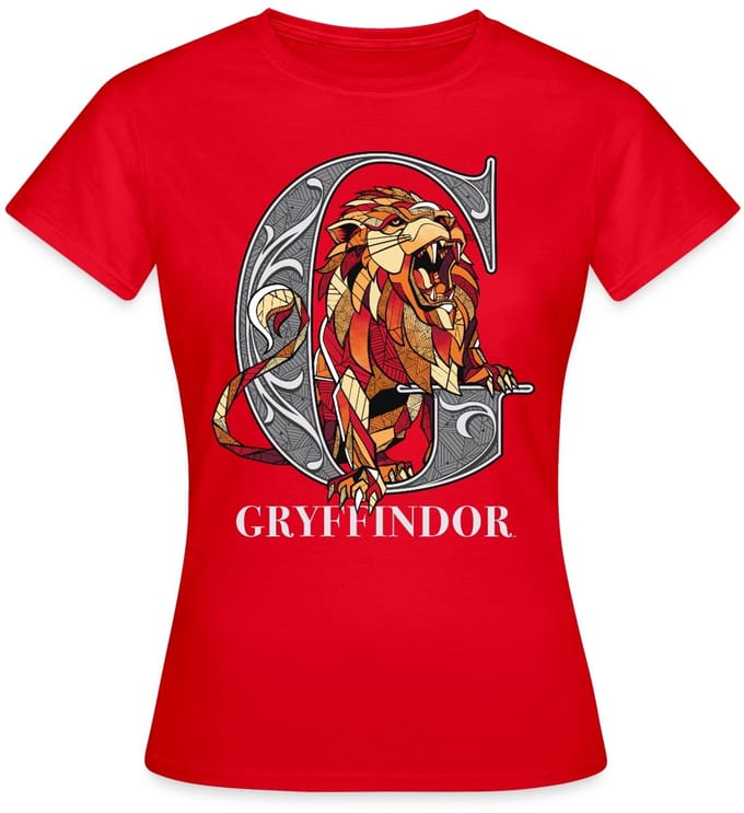Harry Potter Gryffindor Coat of Arms Monochrome T-Shirt Dames