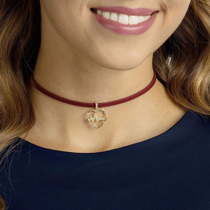 Swarovski EKG Hart Hanger Ketting Dameskettingen Rood 5470163 Box (Random Color) brown
