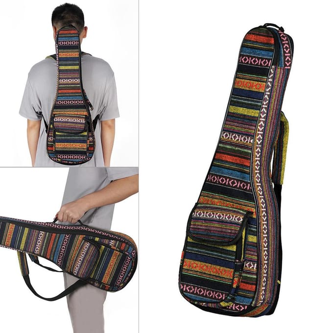 Speciale Nationale Stijl 23 Ukulele Ukulele Uke Tas Rugzak Koffer 6mm Katoenen Vulling Duurzaam Kleurrijk met Verstelbare gray