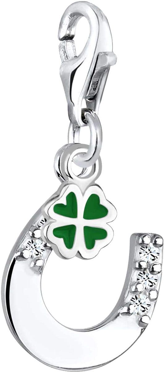 Dames Charm hoefijzer klaverblad kristallen
