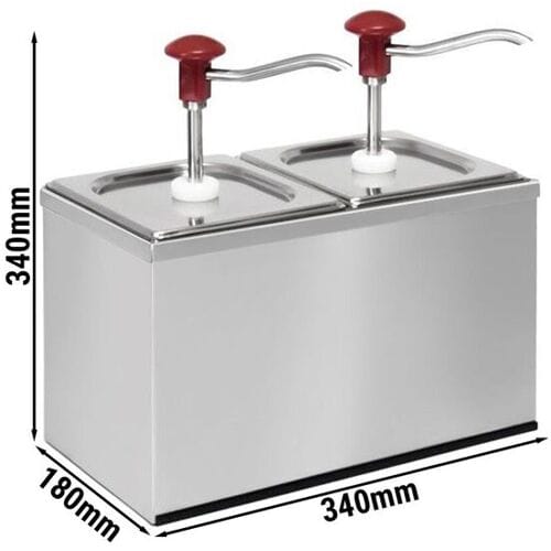 GGM Gastro Saucenspender - 2x 2 Liter - inkl. Edelstahlgestell Zilver