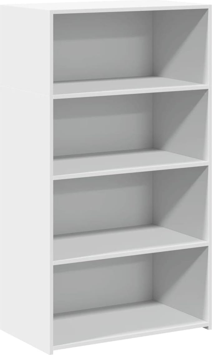 vidaXL - Hoge - kast - 70x41x124 - cm - bewerkt - hout - wit