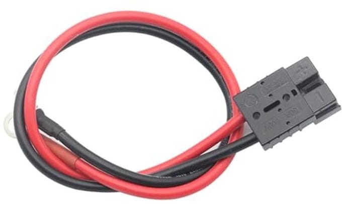 8AWG batterijadapterkabel met O-type klem en 50A stekker - 50 cm