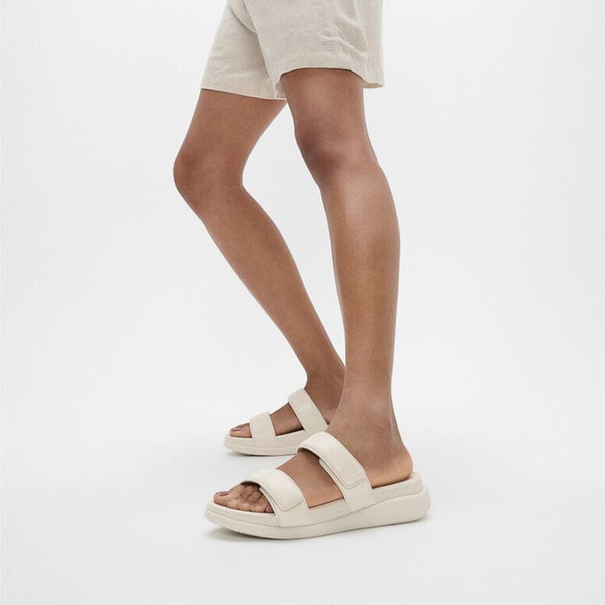 FitFlop F-Mode Go Adjustable Flatform Two-Bar Slides Vrouwen - Paris Beige