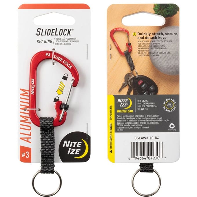 Nite Ize Karabijnhaak Slidelock Sleutelring rood #3