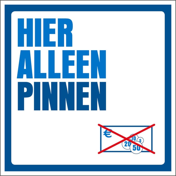 Hier alleen pinnen sticker 100 x 100 mm