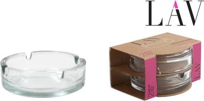 LAV KEYF Serie - Glazen Asbak Set - 2 Stuks - Hoogwaardige Kwaliteit - Esthetisch Ontwerp