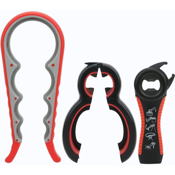3 stuks/set Multifunctionele Roestvrijstalen Handmatige Blikopener Kit Keukenaccessoire black