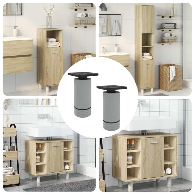 vidaXL Meubelvoeten Verstelbaar 2 pcs Wit 64 x 64 x 100 mm PP
