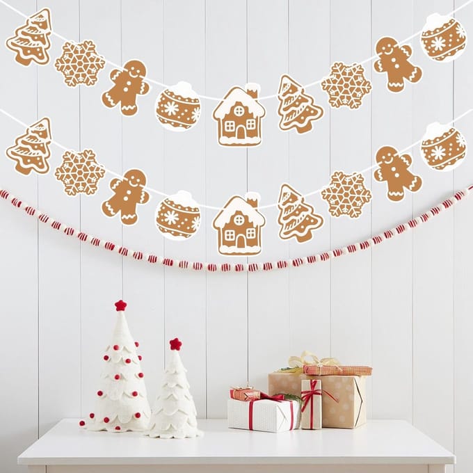 Dailygoods- Hangende Banners - 2 Stuks Peperkoekthema