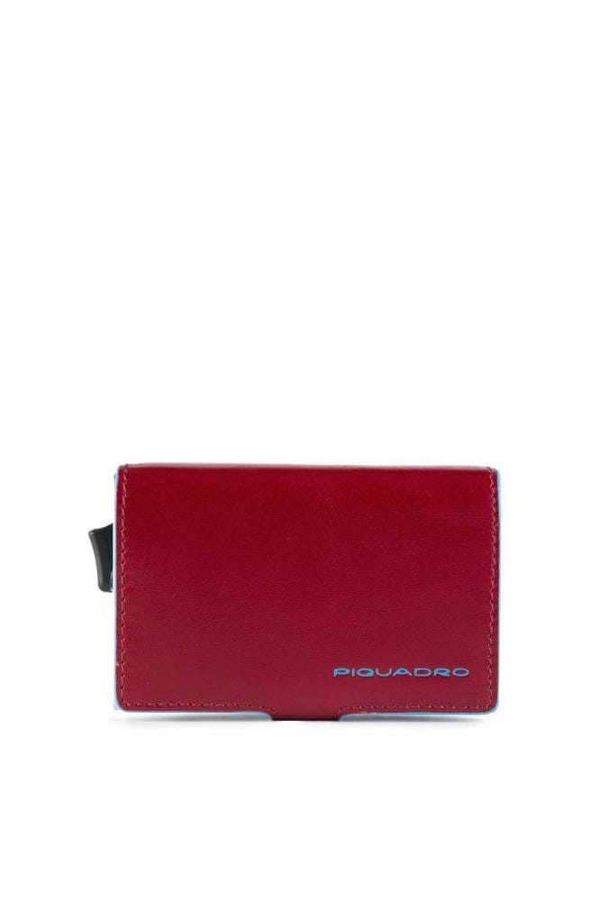 Kaarthouder Piquadro Blauw Vierkant Rood Leder - PP5472B2R-R