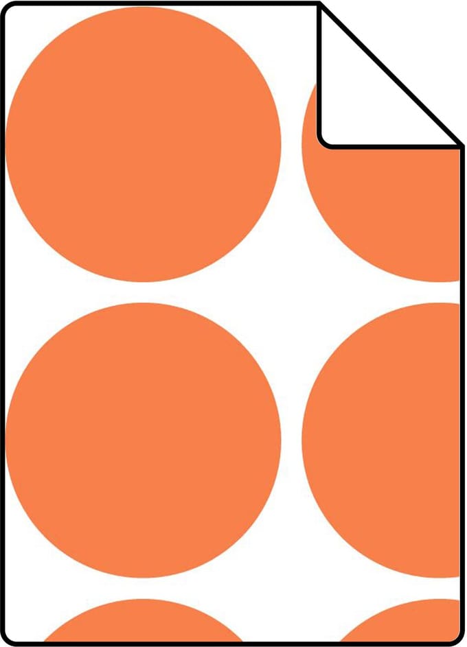 Proefstaal ESTAhome behang grote bollen oranje - 26.5 x 21 cm - 131558-S