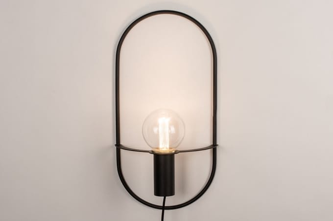 Lumidora Wandlamp 74171 - Voor binnen - DAAN - E27 - Zwart - Metaal