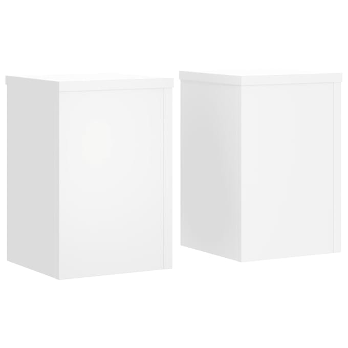 vidaXL - Plantenstandaards - 2 - st - 20x20x30 - cm - bewerkt - hout - wit