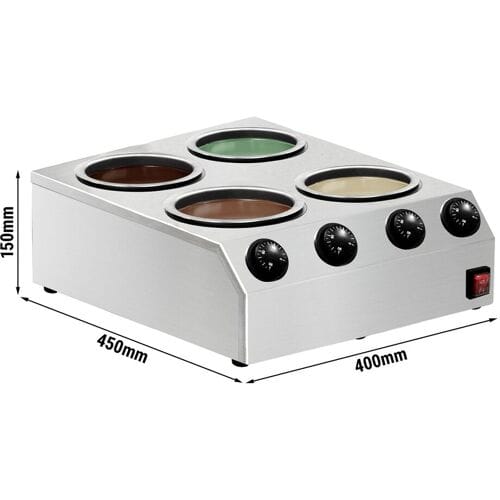 GGM Gastro Chocoladesmelter - 4x 2L - 1,2kW zilver