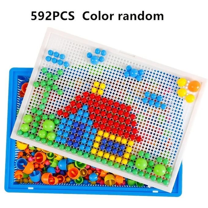 Kit de tableau perforé Jouet STEM axé sur l'apprentissage Blocs de construction créatifs DIY avec perles vibrantes et bouchons Puzzle interactif