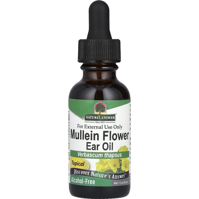 Nature'S Answer, Mullein Flower Ear Oil, Alcohol Free, 30Ml (1Fl Oz) black