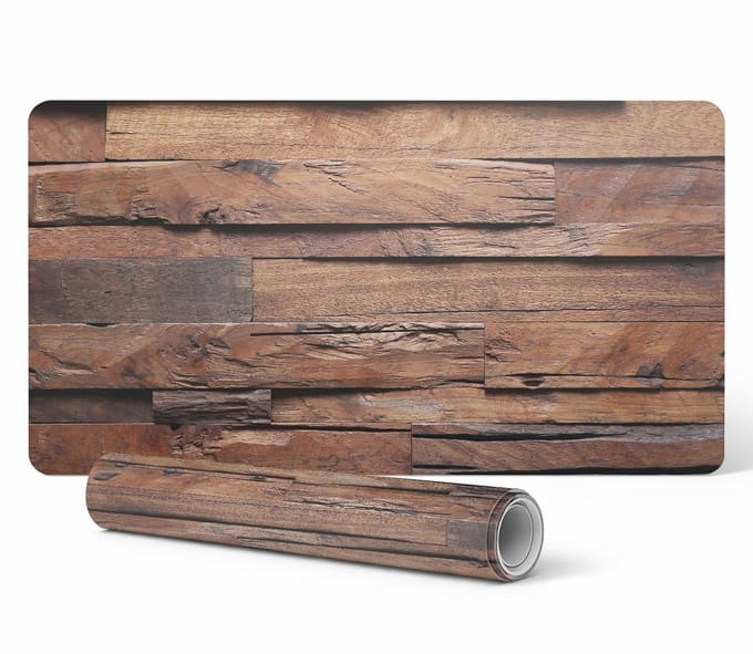 Designer beschermmat voor laptops met houtnerfstructuur 120x60 cm