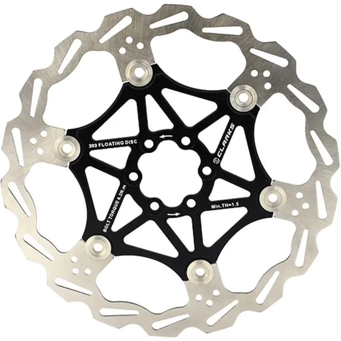 Clarks Lightweight Disc-Rotor 6-voudig, black Diameter 203mm