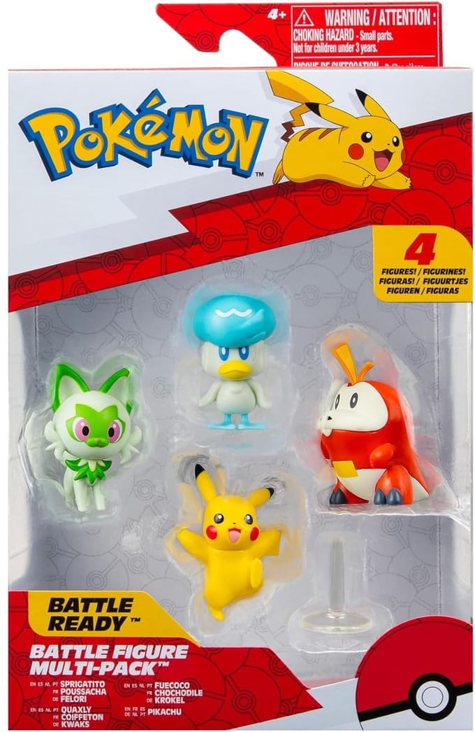 Jazwares Pokémon Gen IX Battle Figure Set Figure 4-Pack Mini-Figuur