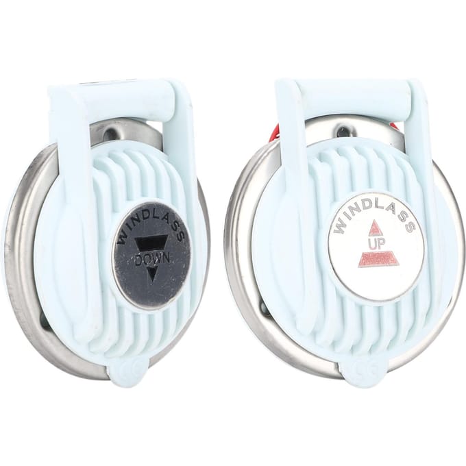 2 stuks Lier Voetschakelaar Omhoog en Omlaag Wit Handsfree Universeel voor Marine Boot Schip Anker DC white