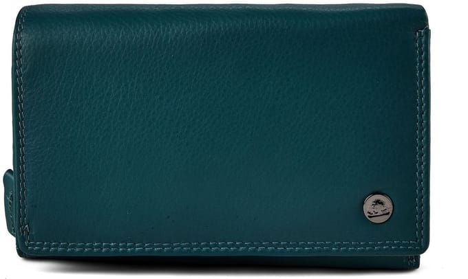 Greenburry Sponsachtig portefeuille leer 15,5 cm - Dames - Horizontaal - petrol