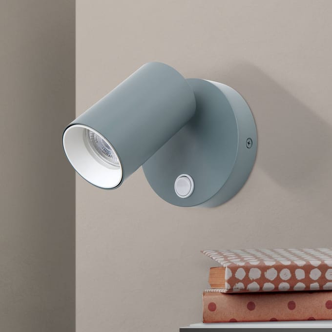 ORION Penn wandspot, lichtgroen, Ø 10,5 cm, staal/aluminium
