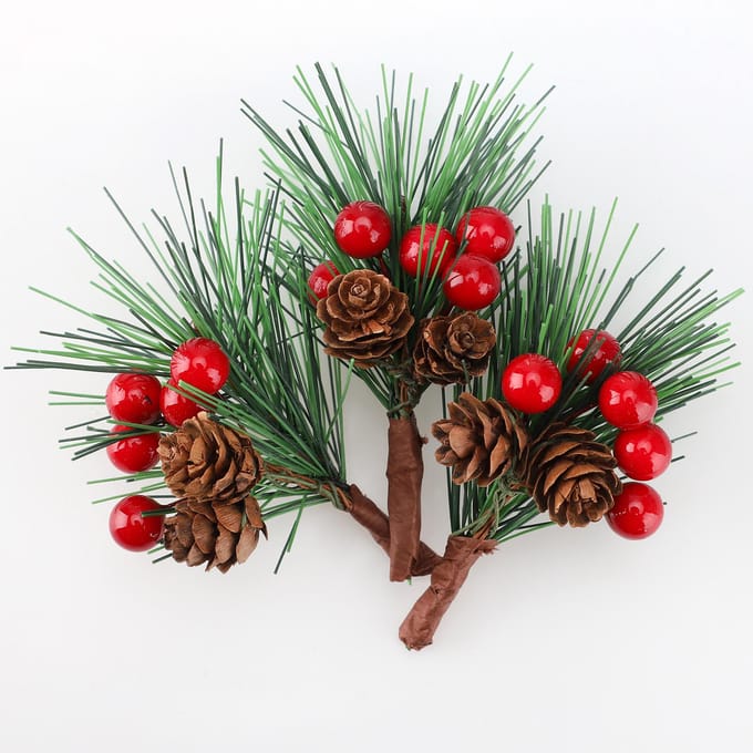 Kerst Pijnappel Kunstmatige Mini Kerstboom Hanger Kerstbenodigdheden voor DIY Kransontwerp gray