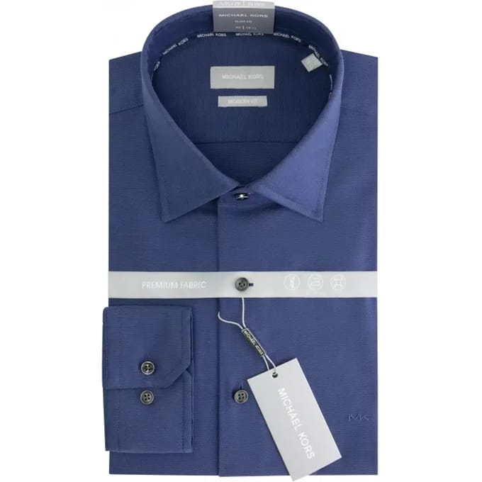 Slim fit overhemd met 2 plooien Michael Kors Solid
