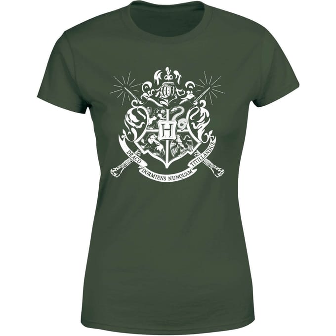 Harry Potter Hogwarts House Crest Women's T-Shirt - Green - M