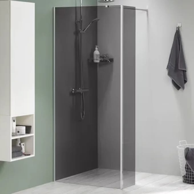 Sealskin Inloopdouche Mix&match 88x200cm - Geborsteld Rvs Profiel - 8 Mm Grijs Glas