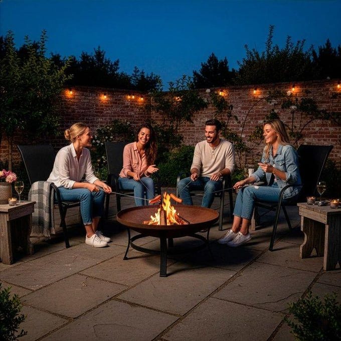 Springos Tuinstoel | Tuinstoelen | Tuinstoel Buiten | Staal | Textiel | 4 Stuks | 120 Kg
