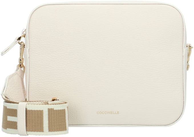 COCCINELLE Leren Schoudertas Tebe Crossover Bag Blanco Crème