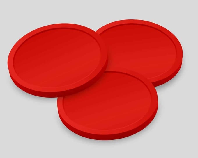 Blanco Consumptiemunten 29mm / Betaalmunten (per 250 stuks) - ROOD
