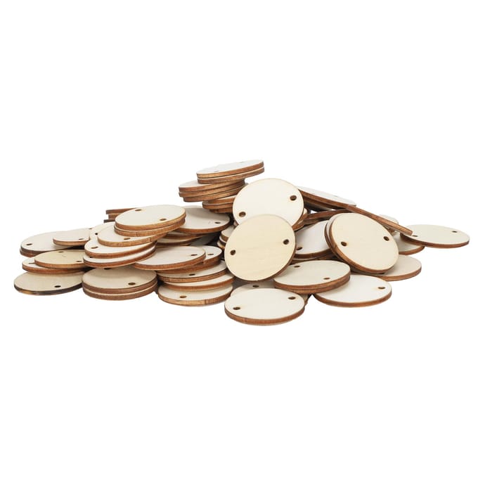 100 Stuks Houtsnippers DIY Ronde Blanco Hangers Huisdecoratie Handgemaakte Accessoires beige