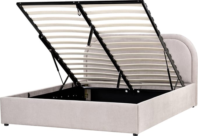 QUILLIEN - Bed met opbergruimte - Taupe - 140 x 200 cm - Polyester