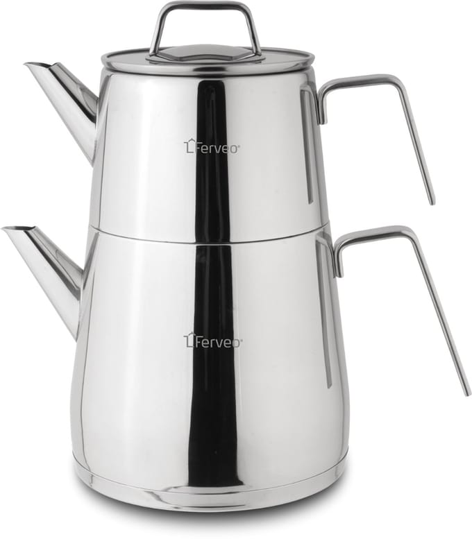 Ferveo Noya - Theepot Set - 1,0/2,0L - Inductie - Turkse Theepot - RVS
