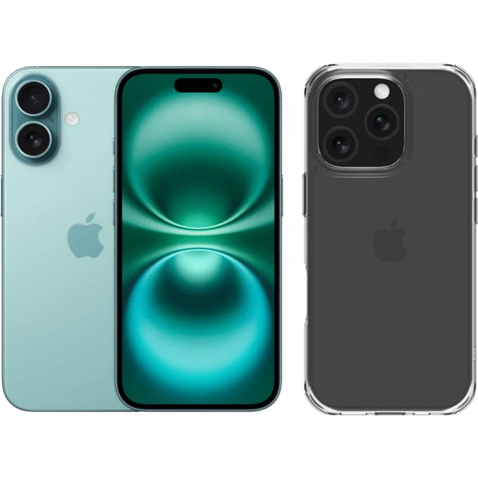 Apple iPhone 16 128GB Groen + BlueBuilt Protective Back Cover Transparant