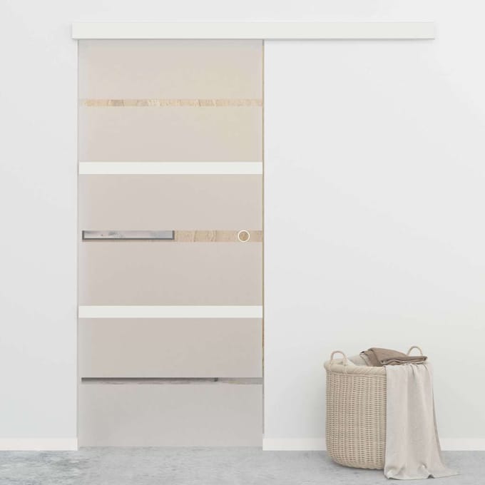 vidaXL - Schuifdeur - met - zachte - stops - 90x205 - cm - ESG-glas - en - aluminium